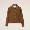 Veste Ami de Coeur en cuir marron boutonnée