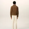 Veste Ami de Coeur en cuir marron boutonnée