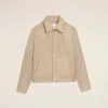Veste Ami de Coeur en nylon beige à boutons-pression