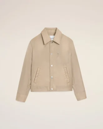 Veste Ami de Coeur en nylon beige à boutons-pression