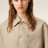 Veste Ami de Coeur en nylon beige à boutons-pression