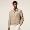 Veste Ami de Coeur en nylon beige à boutons-pression