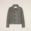 Veste boutonnée Ami de Coeur en cuir de chèvre gris