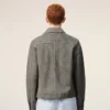 Veste boutonnée Ami de Coeur en cuir de chèvre gris