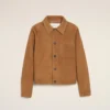 Veste boutonnée Ami de Coeur en cuir de chèvre marron