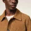 Veste boutonnée Ami de Coeur en cuir de chèvre marron