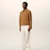 Veste boutonnée Ami de Coeur en cuir de chèvre marron