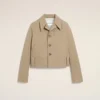 Veste boutonnée en coton beige
