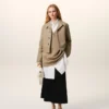 Veste boutonnée en coton beige
