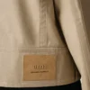 Veste boutonnée en coton beige