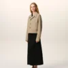 Veste boutonnée en coton beige