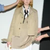Veste boutonnée en coton beige