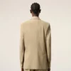 Veste carrée à simple boutonnage en laine vierge beige