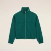 Veste coupe-vent en toile de coton et nylon verte