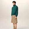 Veste coupe-vent en toile de coton et nylon verte