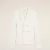 Veste croisée en lin blanc
