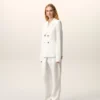 Veste croisée en lin blanc