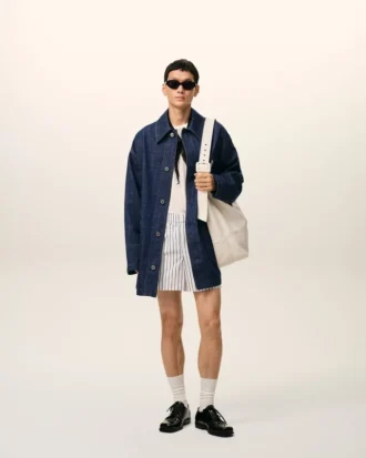 Veste de travail Ami Paris Heritage Label en coton bleu