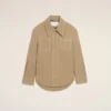 Veste de travail boutonnée en coton beige