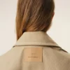Veste de travail boutonnée en coton beige
