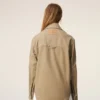 Veste de travail boutonnée en coton beige