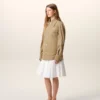 Veste de travail boutonnée en coton beige