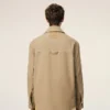 Veste de travail boutonnée en coton beige