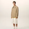 Veste de travail boutonnée en coton beige
