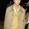 Veste de travail boutonnée en coton beige