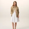 Veste de travail boutonnée en coton beige