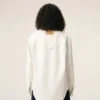 Veste de travail boutonnée en coton blanc