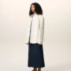 Veste de travail boutonnée en coton blanc