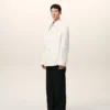 Veste de travail boutonnée en coton blanc