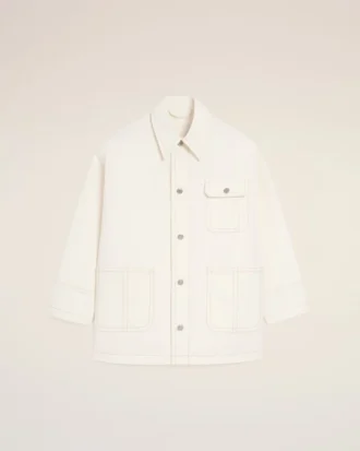 Veste de travail en coton blanc