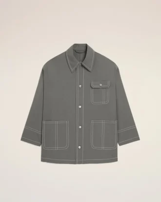 Veste de travail en laine vierge grise