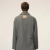 Veste de travail en laine vierge grise