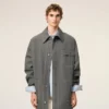 Veste de travail en laine vierge grise