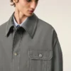 Veste de travail en laine vierge grise