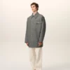 Veste de travail en laine vierge grise