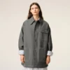 Veste de travail en laine vierge grise