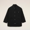 Veste de travail en laine vierge noire