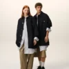 Veste de travail en laine vierge noire