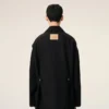 Veste de travail en laine vierge noire