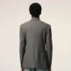 Veste droite à double boutonnage en laine vierge grise