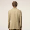 Veste droite à simple boutonnage en laine vierge beige