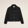 Veste en nylon noir Ami de Coeur à boutons-pression