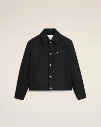Veste en nylon noir Ami de Coeur à boutons-pression