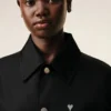 Veste en nylon noir Ami de Coeur à boutons-pression