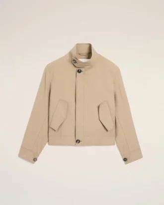 Veste Harrington en laine vierge beige
