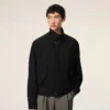 Veste Harrington en laine vierge noire